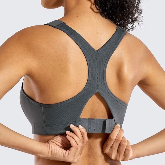 Women's Sports Bra Front Adjustable High Impact Support Lightly Padded Wireless - Picture 3 of 10